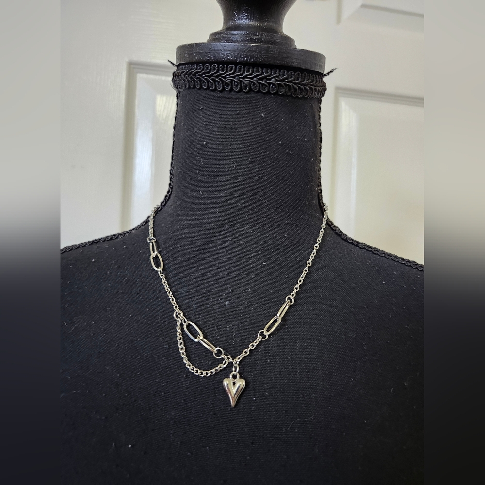Silver Heart Pendant Necklace